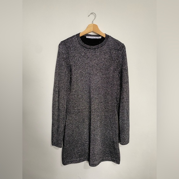 & Other Stories Dresses & Skirts - & Other Stories Wool Black Sparkly Dress Slit Sleeve Size S Party Celebrations